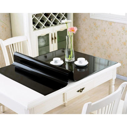 Wasserdichte PVC Tischdecke Schwarz 90x200 cm – Schutzfolie für Tisch