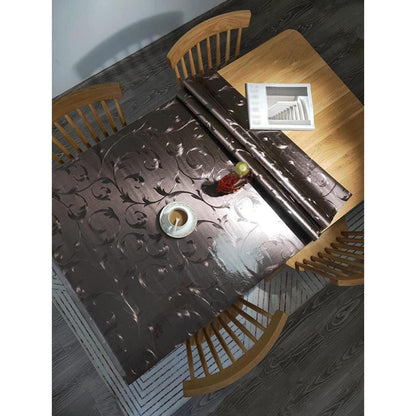 Wasserdichte PVC Tischdecke Braun 80x200cm – Schutzfolie für Tisch