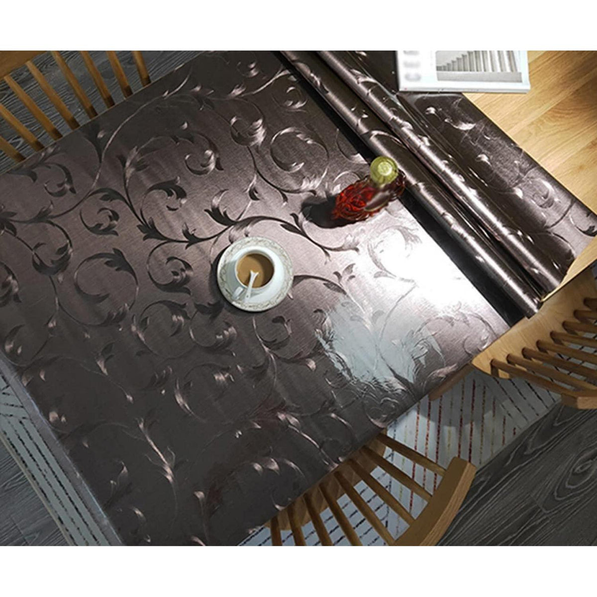 Wasserdichte PVC Tischdecke Braun 90x200cm – Schutzfolie für Tisch