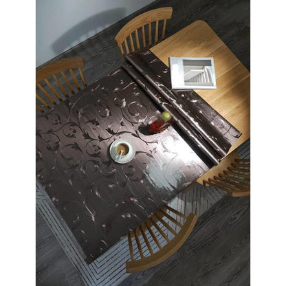 Wasserdichte PVC Tischdecke Braun 90x180 cm – Schutzfolie für Tisch