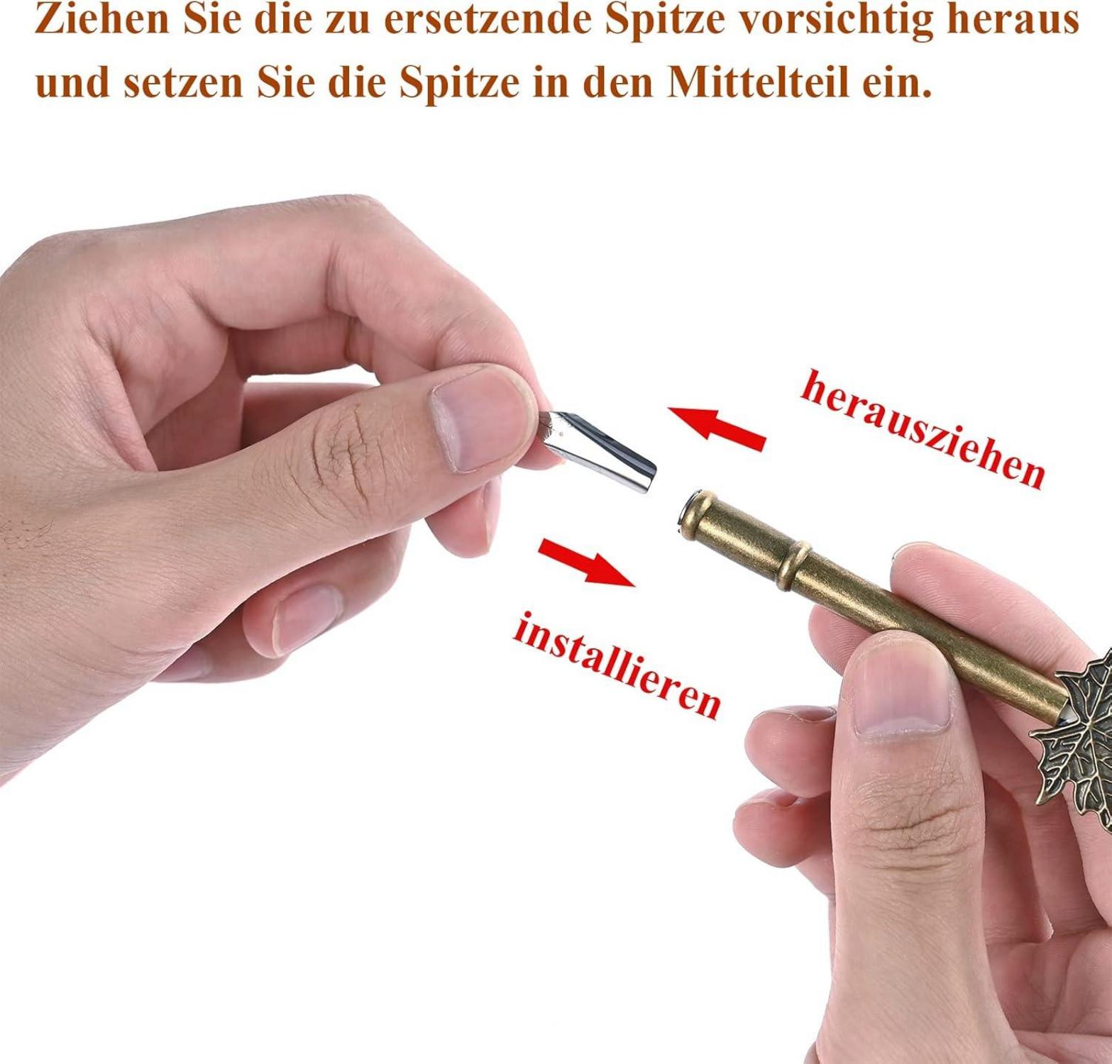 Kalligraphie Set Vintage Feder Dip Quill Pen Writing Ink Kit