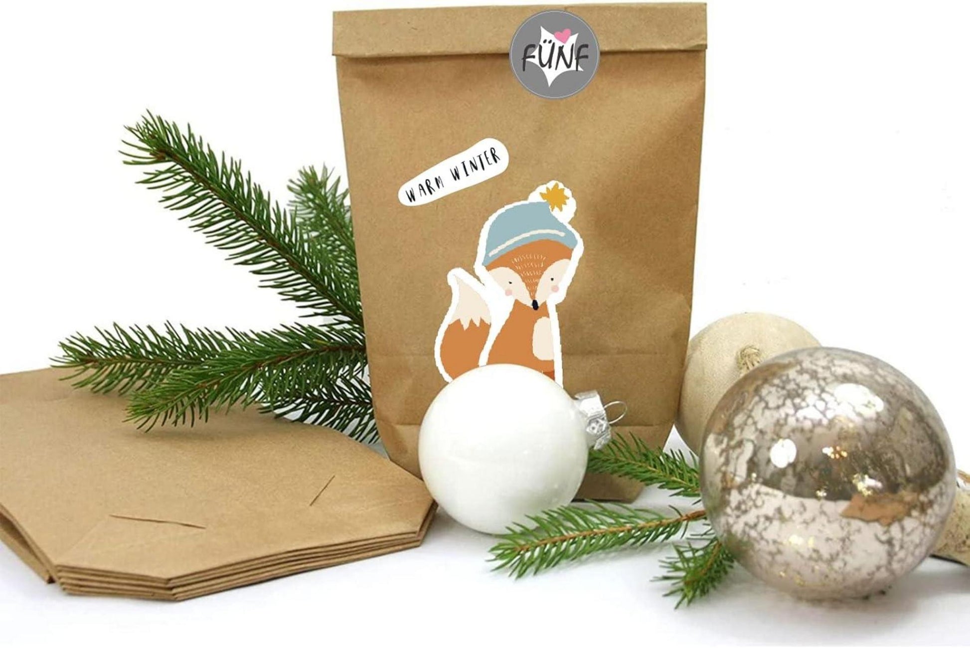 Adventskalender Tüten Set Selbstbefüllbare Weihnachtstüten