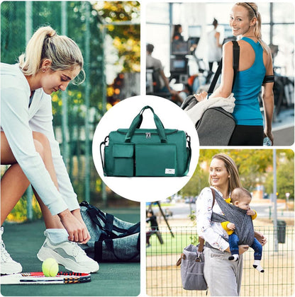 Damen Sporttasche 35L Faltbare Reisetasche mit Schuh- und