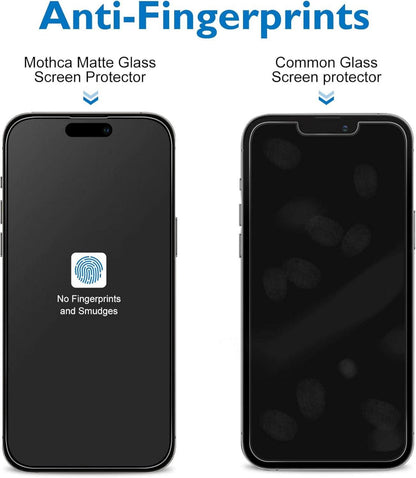 Mothca Panzer Matt Glas für iPhone 14 Pro 6,1 Zoll mit Kameraschutz
