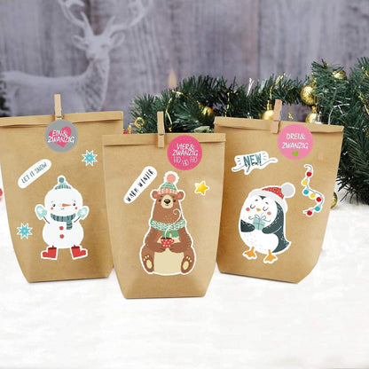 DIY Adventskalender zum Selbstbefüllen Weihnachtstüten Set