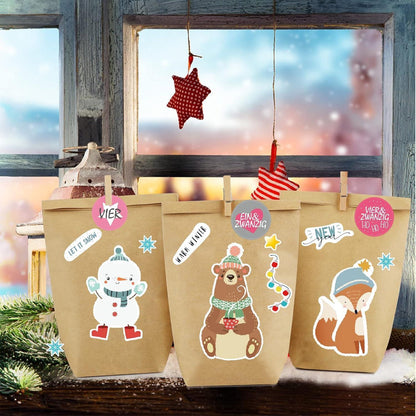 DIY Adventskalender zum Selbstbefüllen Weihnachtstüten Set