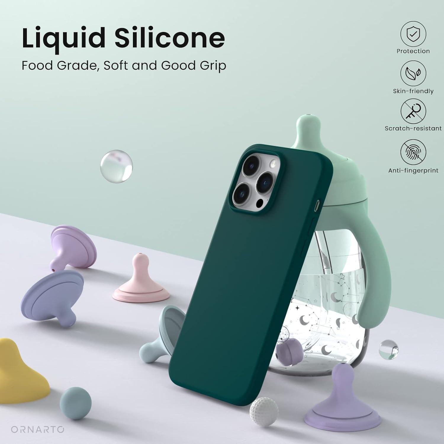iPhone 14 Pro Hülle 6,1 Zoll, Silikon Case Voller Schutz Olivgrün