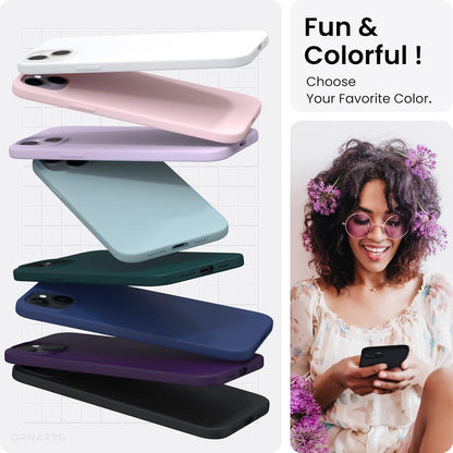 ORNARTO iPhone 14 Plus Hülle 6,7 Zoll 2022 Silikon Case Voller Schutz Mitternacht