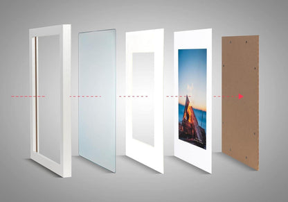Bilderrahmen Set weiß DIN A4 21x30 cm Passepartout Wandmontage