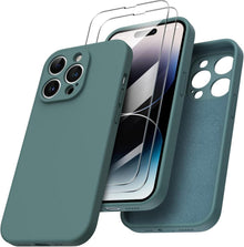 iPhone 14 Pro Hülle 6,1 Zoll mit 2x Schutzfolie Silikon Case