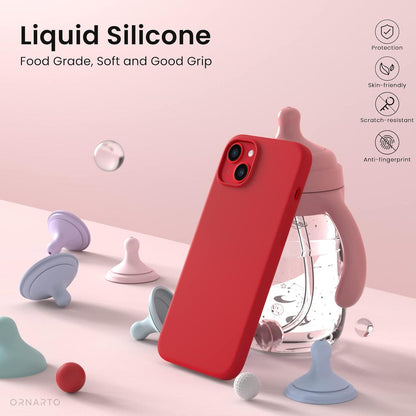 iPhone 14 Silikonhülle Flüssig Silikon Schutzhülle 6,1 Zoll Rot