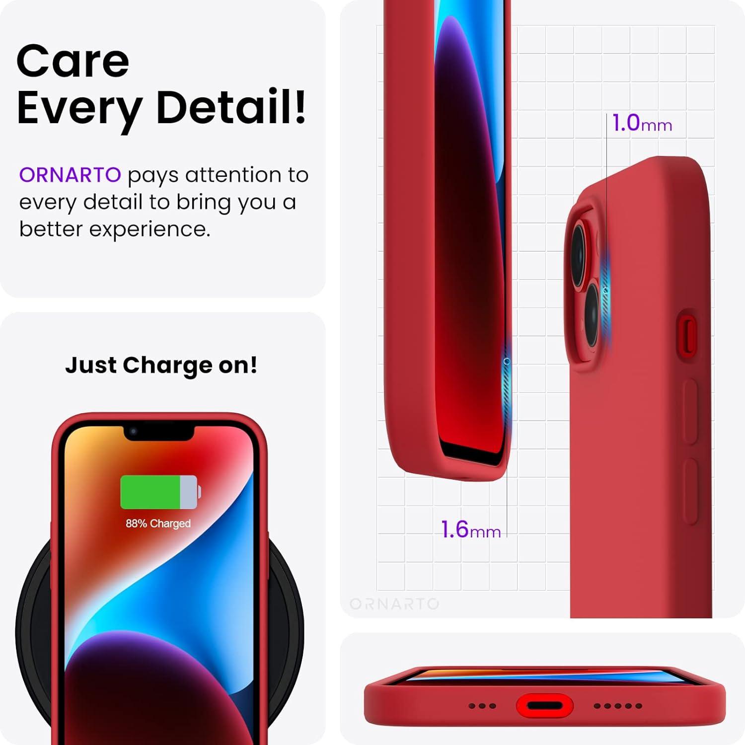 iPhone 14 Hülle 6,1 Zoll Silikon Case Ultra Dünn Flüssig Rot Schutz