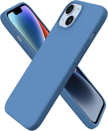 iPhone 14 Hülle 6,1 Zoll Silikon Case Flüssig Blau Schutz