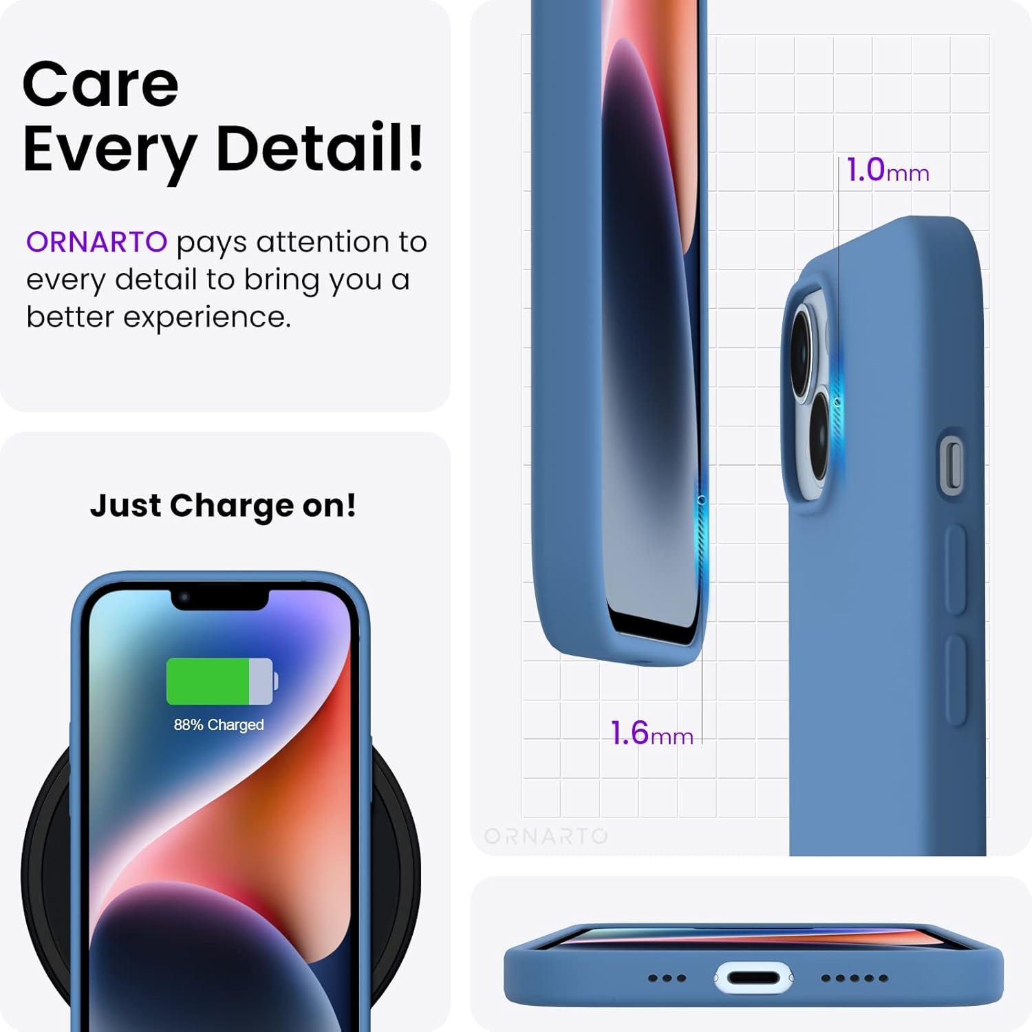iPhone 14 Hülle 6,1 Zoll 2022 Silikon Case Blau Schutz Ultra Dünn