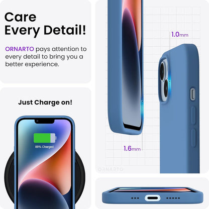 iPhone 14 Hülle 6,1 Zoll 2022 Silikon Case Blau Schutz Ultra Dünn