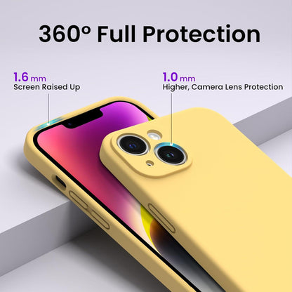 iPhone 14 Plus Hülle 6,7 Zoll Gelb + 2 Screen Schutzfolien ORNARTO