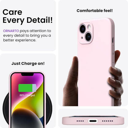 iPhone 14 Plus Hülle 6,7 Zoll 2022 Silikon Case Schutzfolien Rosa