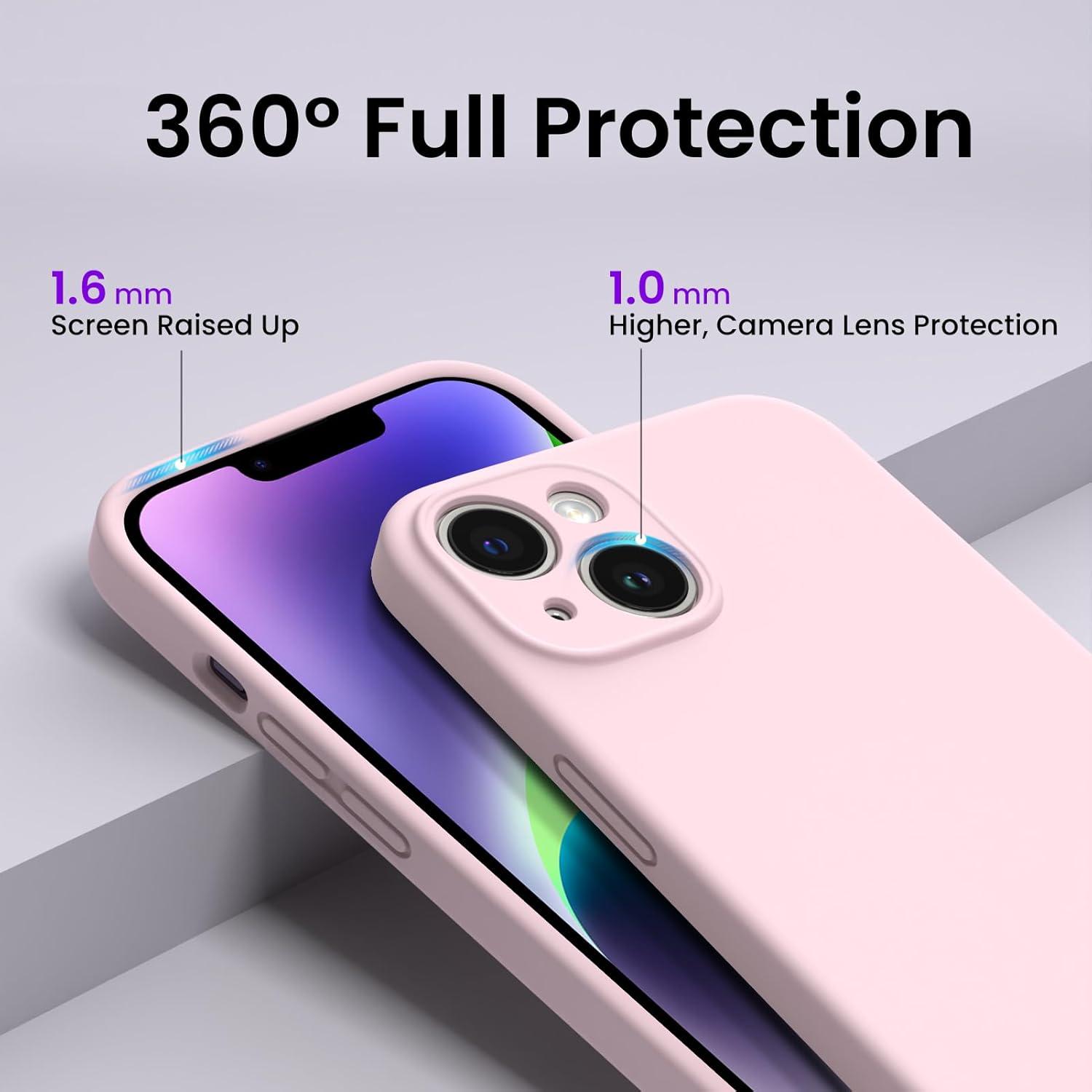 ORNARTO iPhone 14 Plus Hülle 6,7 Zoll mit Screen Protector Silikon Gel Case