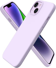 iPhone 14 Silikonhülle Flüssig Pastell Lila 6,1 Zoll Schutz