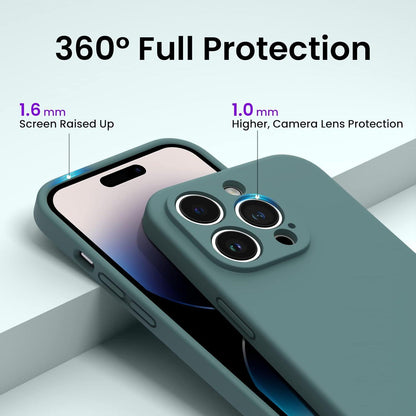 ORNARTO iPhone 14 Pro Max Hülle 6,7 Zoll Piniengrün + 2x Schutzfolien