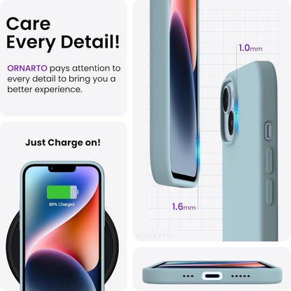 iPhone 14 Hülle 6,1 Zoll 2022 Silikon Ultra Dünn Voller Schutz Flüssig
