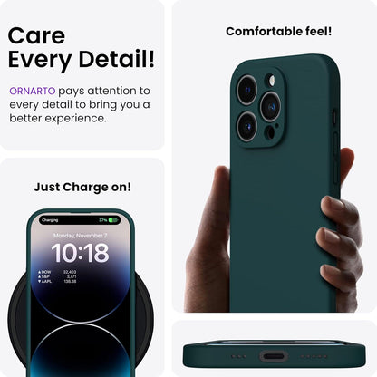 ORNARTO iPhone 14 Pro Max Hülle + 2x Schutzfolien 6,7 Zoll Olivgrün