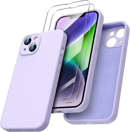 iPhone 14 Hülle 6,1 Zoll 2022 mit 2x Screen Schutzfolie Silikon