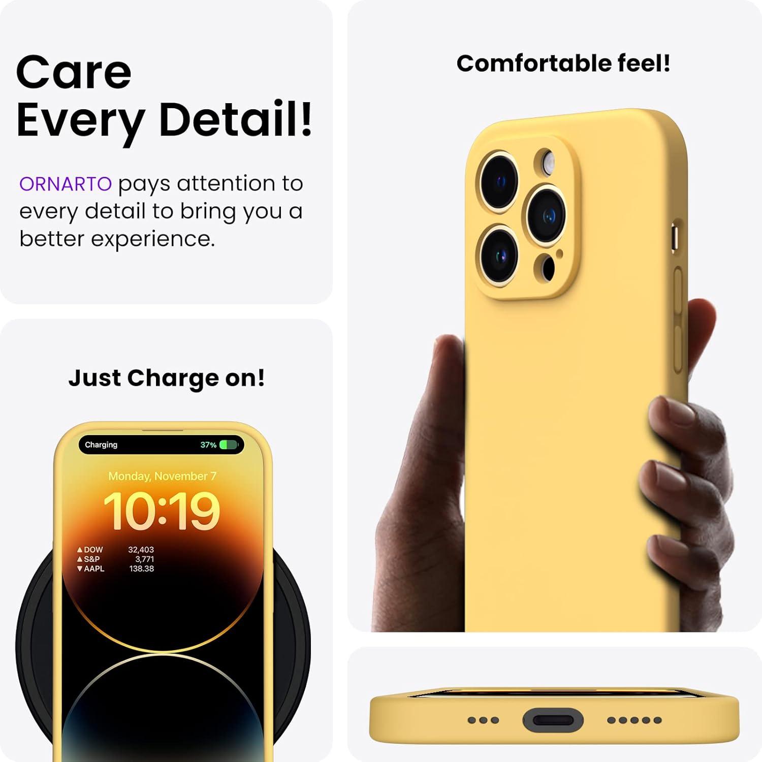 iPhone 14 Pro Max Hülle 6,7 Zoll 2022 Gelb mit Schutzfolien