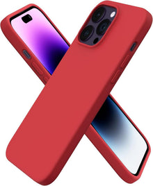 iPhone 14 Pro Max Silikon Case 6,7 Zoll Flüssig Schutz Rot