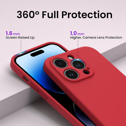 ORNARTO iPhone 14 Pro Hülle 6,1 Zoll 2022 Rot mit Schutzfolien