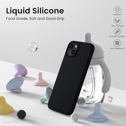 iPhone 14 Hülle 6,1 Zoll Silikon Case Flüssig Schwarz