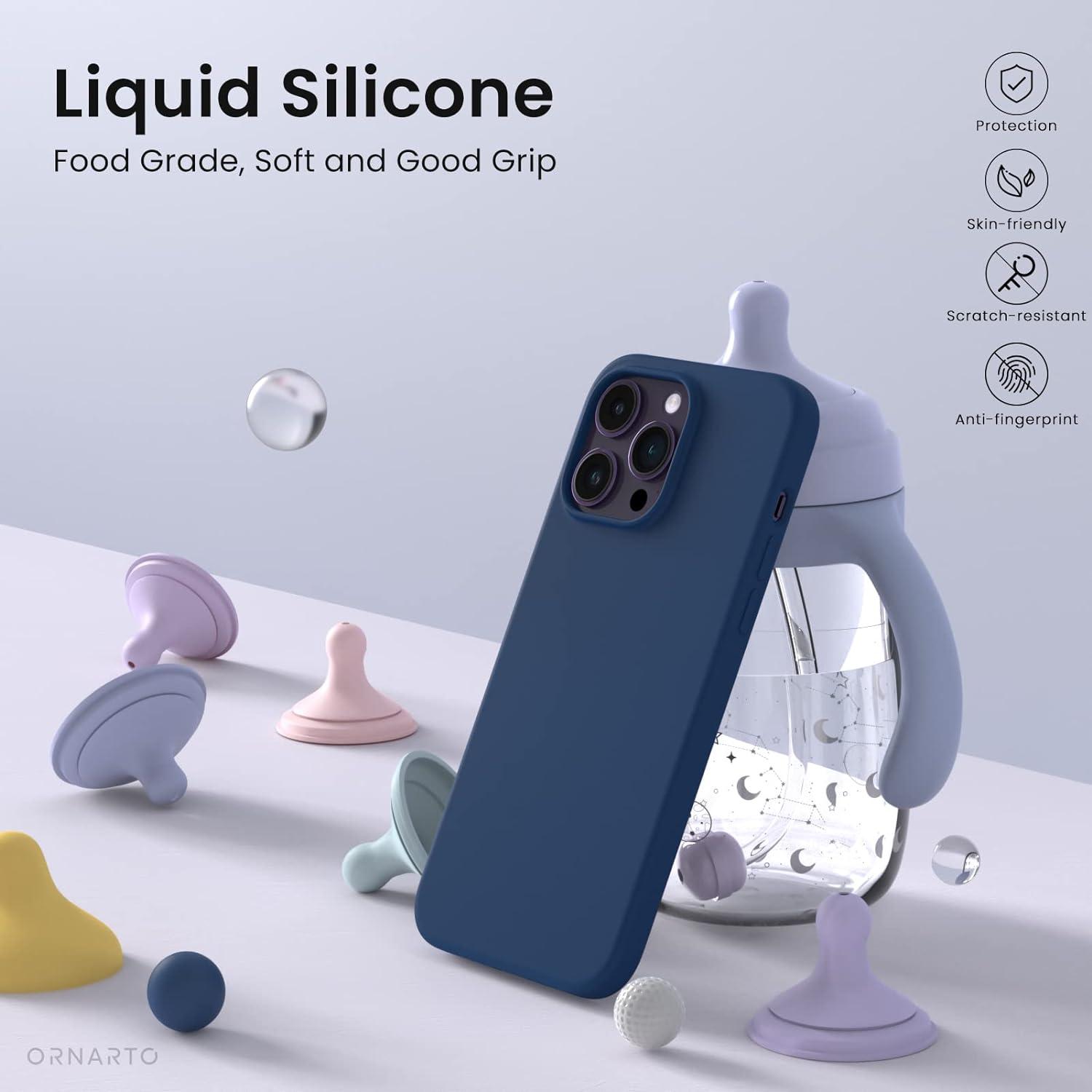 Silikon Handyhülle iPhone 14 Pro Hülle 6,1 Zoll 2022 Flüssig Schutz