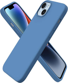 iPhone 14 Plus Silikon Case 6,7 Zoll Flüssig Blau Schutz