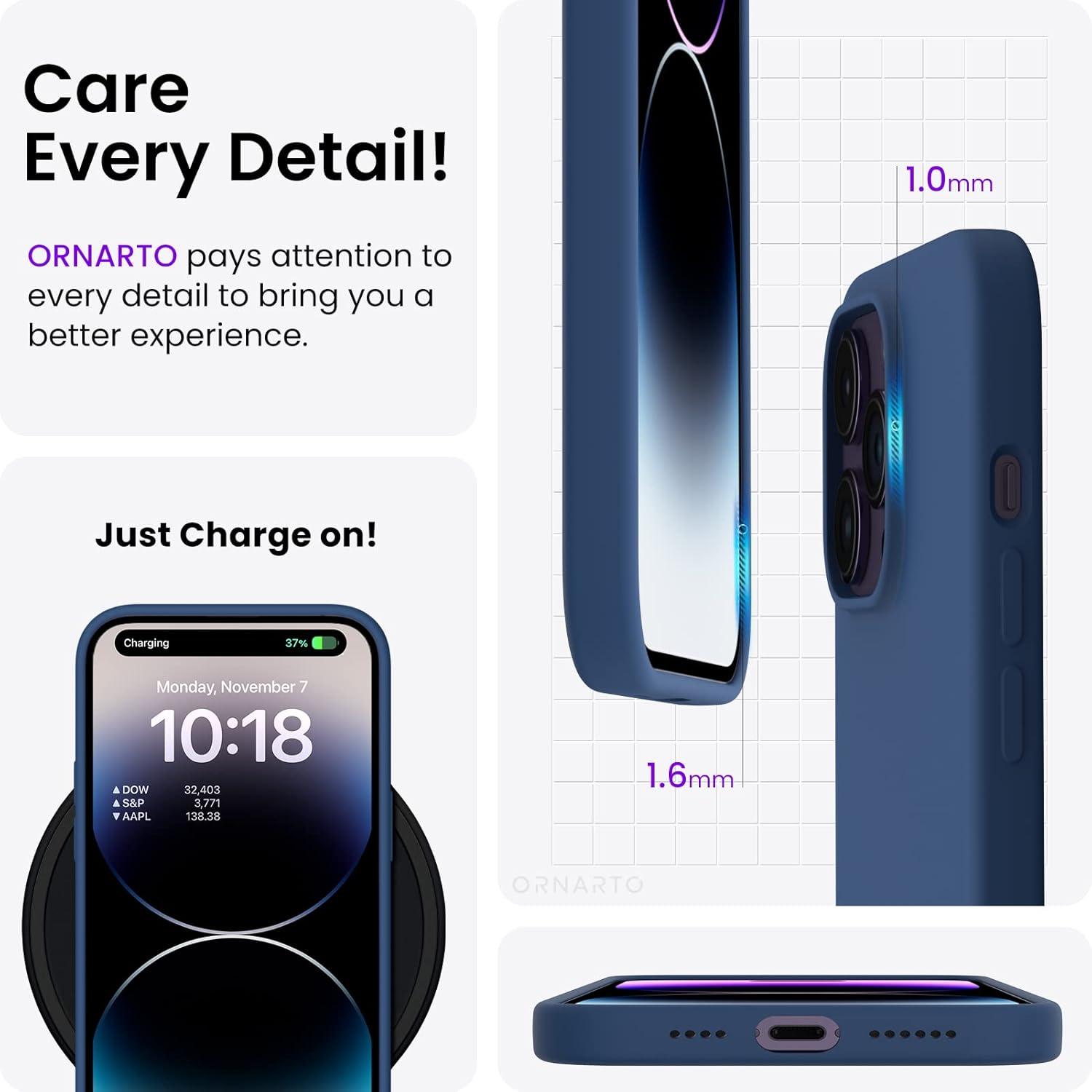 iPhone 14 Pro Max Hülle 6,7 Zoll Flüssig Silikon Case Sturmblau