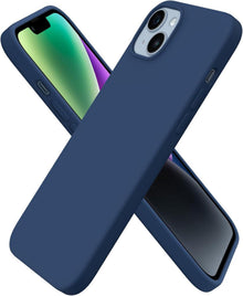 iPhone 14 Plus Silikon Hülle 6,7 Zoll Schutz Flüssig Navy Blau