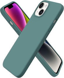 iPhone 14 Hülle 6,1 Zoll 2022 Silikon Case Schutz Piniengrün