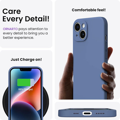 iPhone 14 Hülle 6,1 Zoll 2022 mit 2x Screen Schutzfolie Silikon Gel Rundumschutz Blau