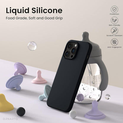 Silikonhülle für iPhone 14 Pro Max 6,7 Zoll Flüssig Schwarz