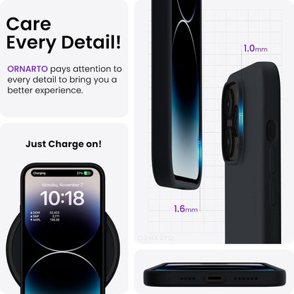 ORNARTO iPhone 14 Pro Max Hülle 6,7 Zoll 2022 Silikon Flüssig Ultra Dünn