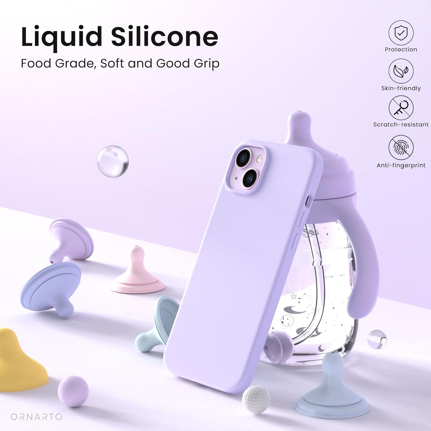 iPhone 14 Plus Silikon Case Flüssig Schutz 6,7 Zoll 2022 Lila