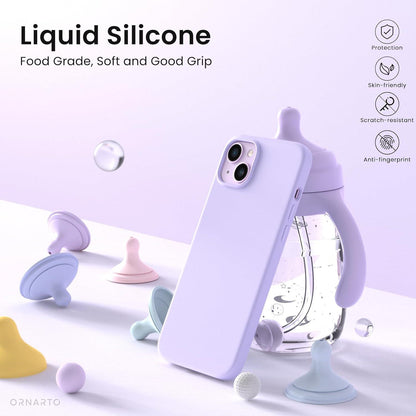 iPhone 14 Plus Silikon Case Flüssig Schutz 6,7 Zoll 2022 Lila