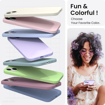 ORNARTO iPhone 14 Plus Hülle 6,7 Zoll 2022 Silikon Case Ultra Dünn Voller Schutz Pastell Lila