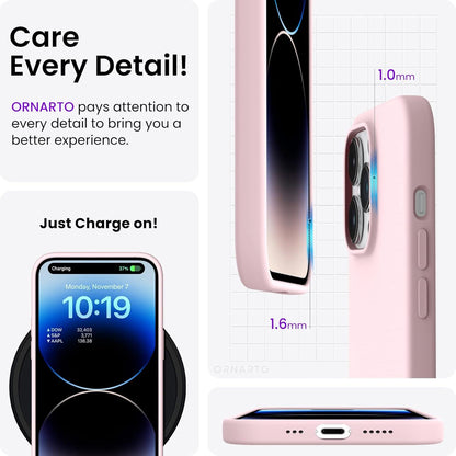 iPhone 14 Pro Hülle Silikon Case 6,1 Zoll 2022 Voller Schutz Kalkrosa