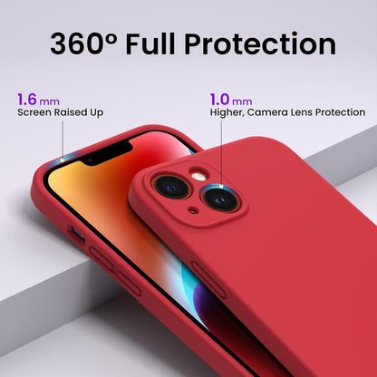 iPhone 14 Hülle 6,1 Zoll 2022 Schutzfolie Silikon Rot Magnetisch