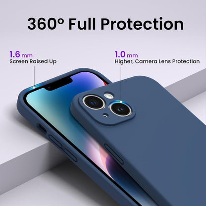 ORNARTO iPhone 14 Plus Hülle 6,7 Zoll 2022 Screen Schutz Dunkelblau