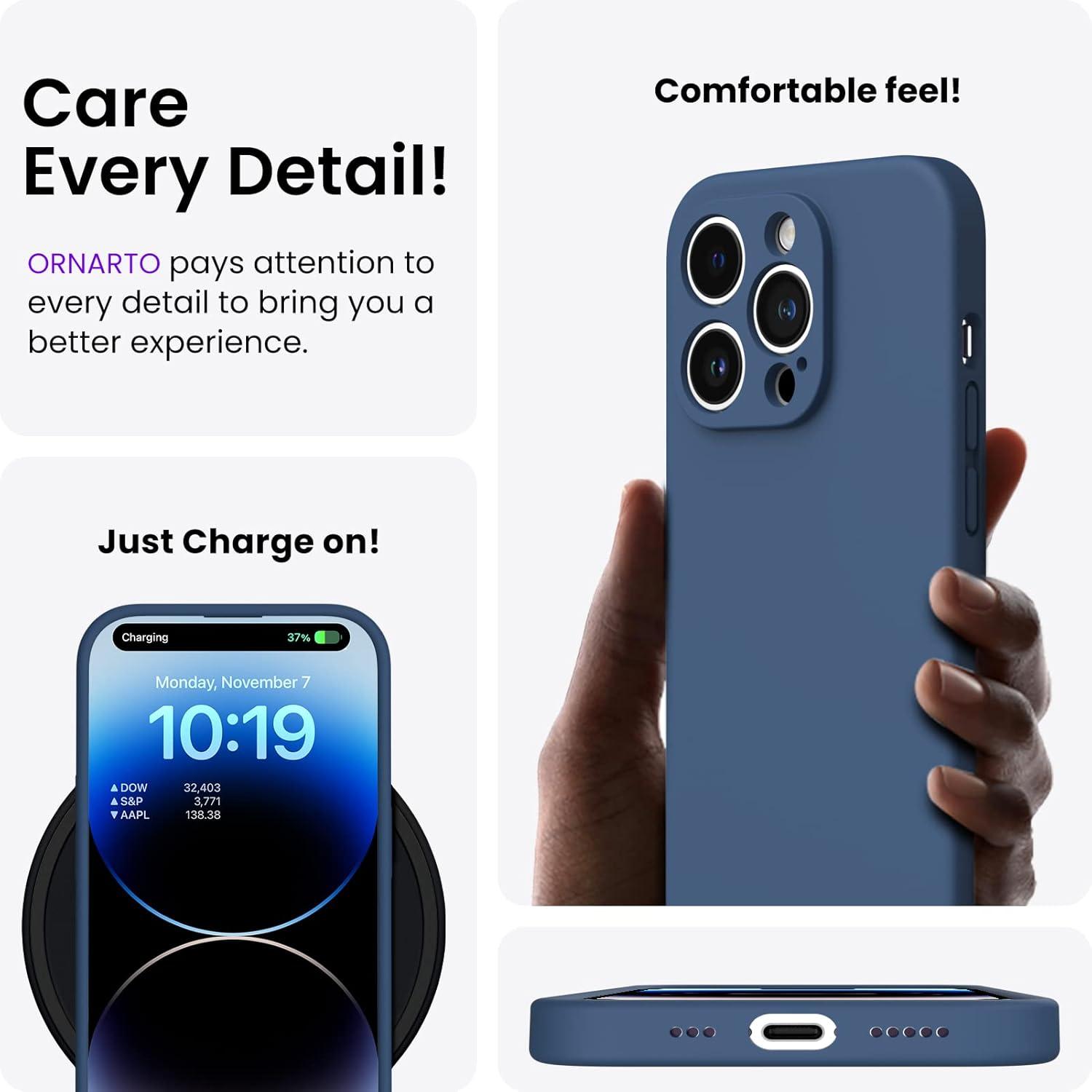 iPhone 14 Pro Max Hülle 6,7 Zoll 2022 mit Screen Schutzfolien - Dunkelblau