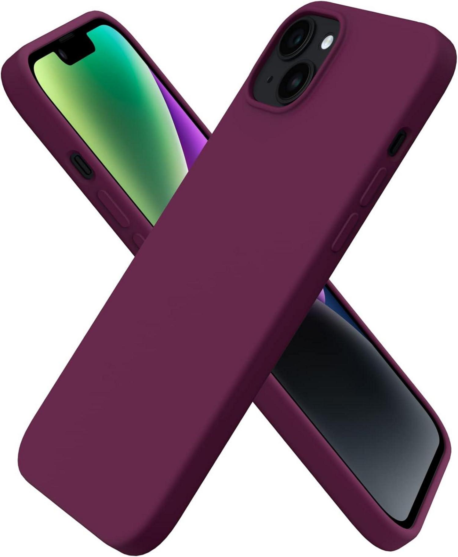 iPhone 14 Plus Hülle 6,7 Zoll 2022 Silikon Flüssig Weinrot