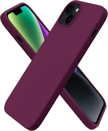 iPhone 14 Plus Hülle 6,7 Zoll 2022 Silikon Flüssig Weinrot