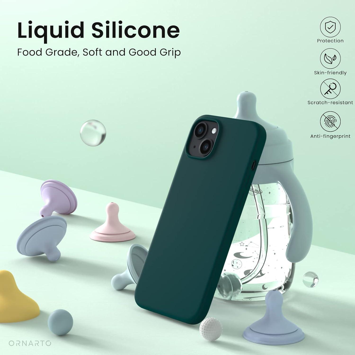 iPhone 14 Silikon Hülle 6,1 Zoll 2022 Flüssig Olivgrün