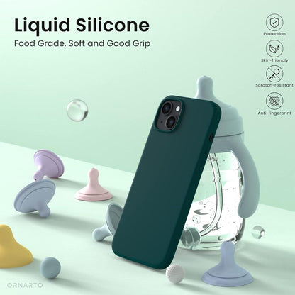 iPhone 14 Silikon Hülle 6,1 Zoll 2022 Flüssig Olivgrün
